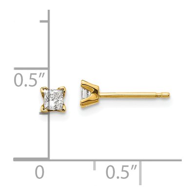 14K Yellow Gold 0.24 ct tw 2.75mm Square Diamond Princess-Cut Stud Earrings – view 5