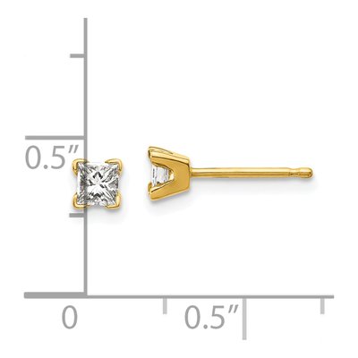 14K Yellow Gold 0.4 ct tw 3.25mm Square Diamond Princess-Cut Stud Earrings – view 5