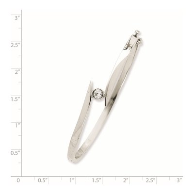 14K White Gold 1/4 ct tw Diamond Hinged Oval Bangle Bracelet – view 2