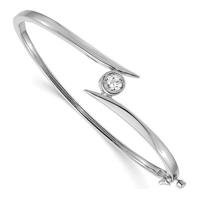 14K White Gold 1/2 ct tw Lab-Grown Diamond Bangle Bracelet