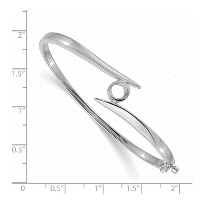 14K White Gold Hinged Bangle Bracelet Mounting – view 2