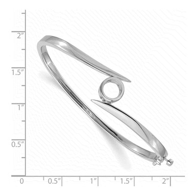 14K White Gold Bangle Bracelet Mounting – view 2