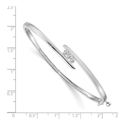 14K White Gold 1/3 ct tw Diamond Bangle Bracelet – view 2