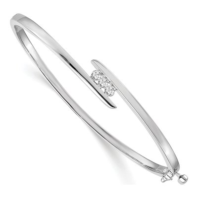 14K White Gold 1/3 ct tw Diamond Bangle Bracelet