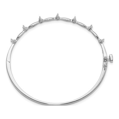 14K White Gold 1/2 ct tw Diamond Hinged Bangle Bangle Mounting – view 2