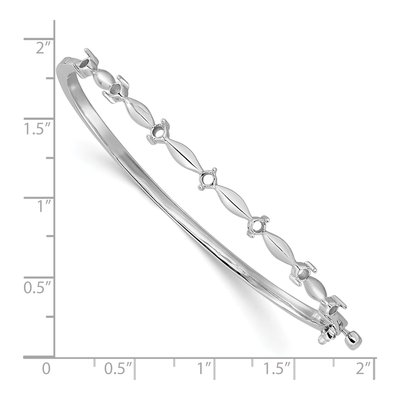 14K White Gold 1/2 ct tw Diamond Hinged Bangle Bangle Mounting – view 3