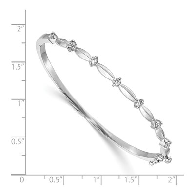 14K White Gold 1/2 ct tw Diamond Hinged Bangle Bracelet – view 2