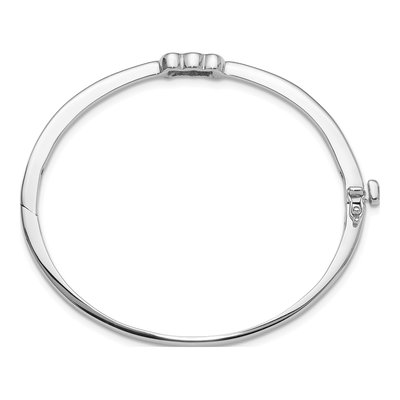 14K White Gold Hinged Oval Bangle Mounting – view 2
