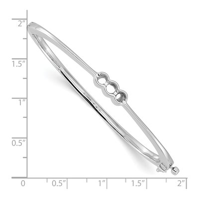 14K White Gold Hinged Oval Bangle Mounting – view 3
