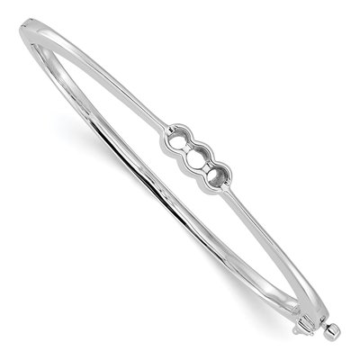 14K White Gold 1/2 ct tw Diamond Hinged Oval Bangle Bangle Mounting