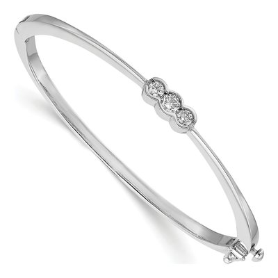 14K White Gold 1/2 ct tw Diamond Bangle Bracelet