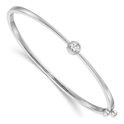 14K White Gold 1/4 ct tw Lab-Grown Diamond Bangle Bracelet