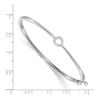 14K White Gold Hinged Bangle Bracelet Mounting – view 3