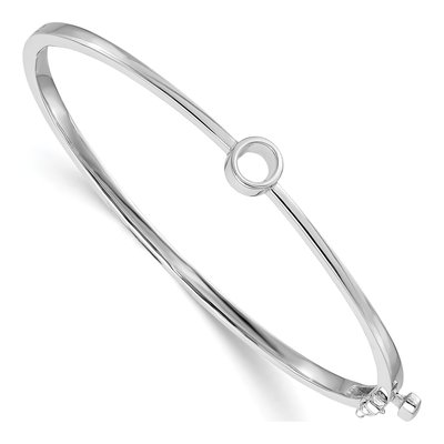 14K White Gold Hinged Bangle Bracelet Mounting