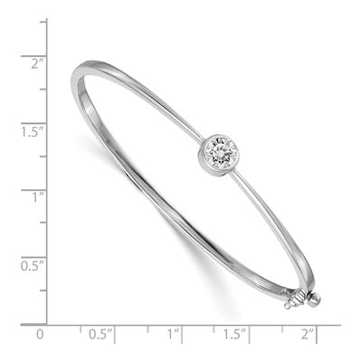 14K White Gold Hinged Oval Bangle Bracelet Mounting – view 4