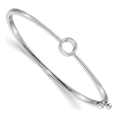 14K White Gold Bangle Bracelet Mounting – view 2