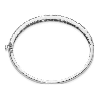 14K White Gold Swirl Bangle Bangle Mounting – view 3