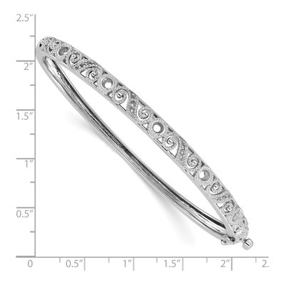14K White Gold Swirl Bangle Bangle Mounting – view 4
