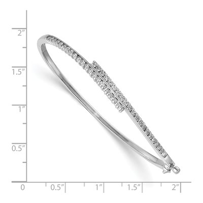 14K White Gold 1 ct tw Diamond Hinged Bangle Bracelet – view 2