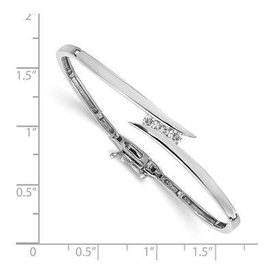 14K White Gold 1/4 ct tw Diamond Hinged Bangle Bracelet – view 2