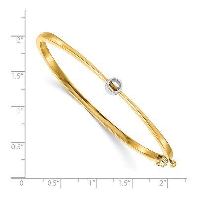 14K Two-Tone Gold 1/4 ct tw Diamond Hinged Bangle Bracelet Mounting – view 3