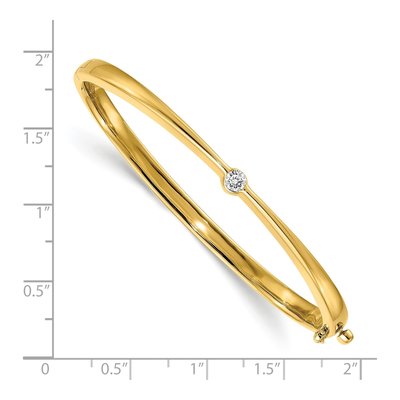 14K Yellow Gold 1/4 ct tw Diamond Hinged Bangle Bracelet – view 2