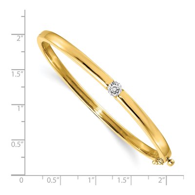 14K Yellow Gold 1/2 ct tw Diamond Hinged Bangle Bracelet – view 2