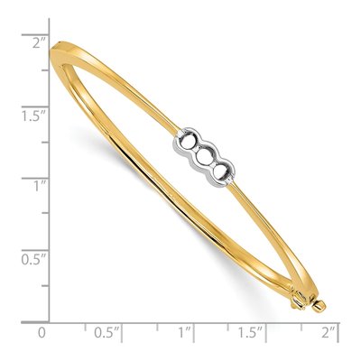 14K Two-Tone Gold 1/2 ct tw Diamond Hinged Oval Bangle Bangle Mounting – view 4