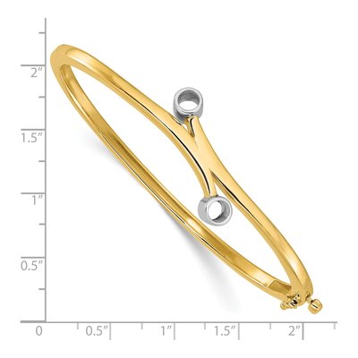 14K Two-Tone Gold Hinged Oval Bangle Bangle Mounting – view 4