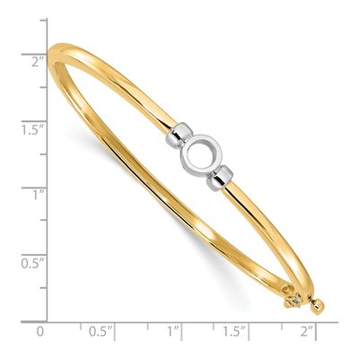 14K Two-Tone Gold 1/2 ct tw Diamond Hinged Oval Bangle Bangle Mounting – view 4
