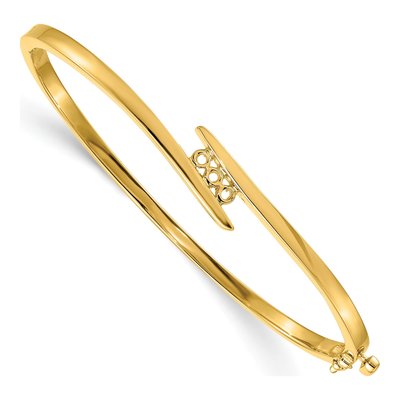 14K Yellow Gold Hinged Oval Bangle Bracelet