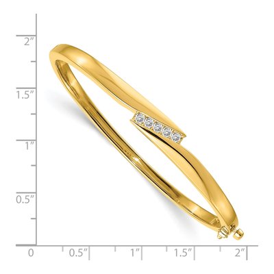 14K Yellow Gold 1/3 ct tw Diamond Oval Bangle Bracelet – view 2