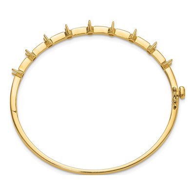 14K Yellow Gold Hinged Bangle Bangle Mounting – view 2