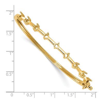 14K Yellow Gold Hinged Bangle Bangle Mounting – view 3