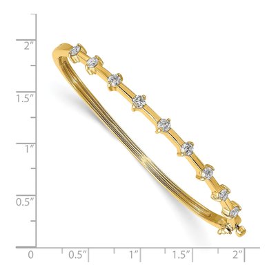 14K Yellow Gold 7/8 ct tw Diamond Oval Bangle Bracelet – view 2