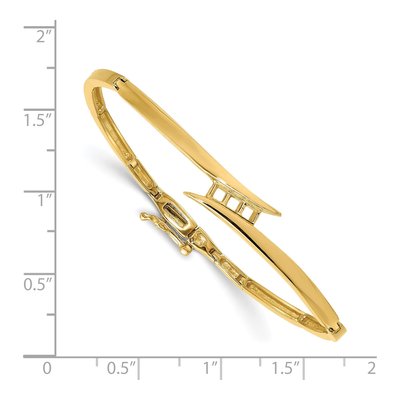 14K Yellow Gold Hinged Bangle Bangle Mounting – view 3