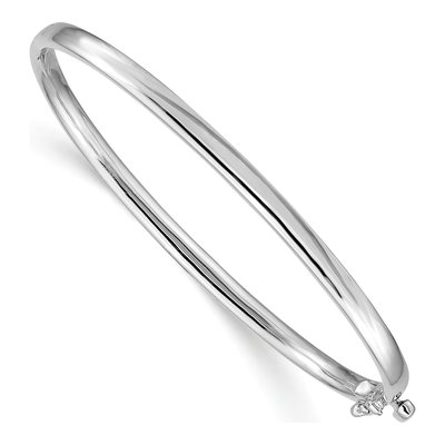 14K White Gold Hinged Bangle Bracelet