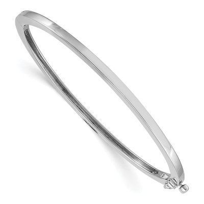 14K White Gold Hinged Bangle Bracelet