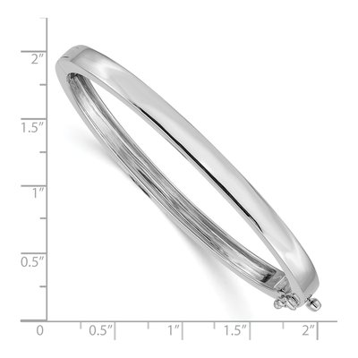 14K White Gold Hinged Oval Bangle Bracelet – view 4
