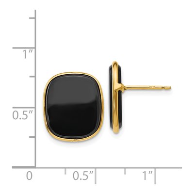 14K Yellow Gold Onyx Stud Earrings – view 5