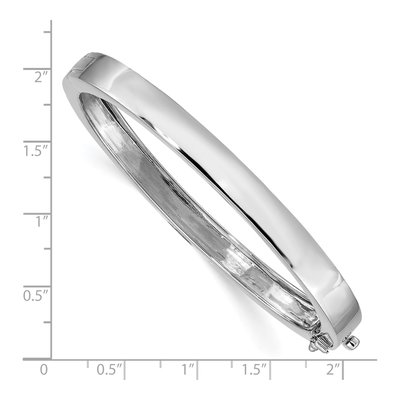 14K White Gold Hinged Oval Bangle Bracelet – view 4