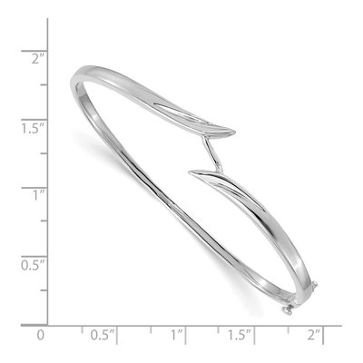 14K White Gold Hinged Oval Bangle Bangle Mounting – view 3