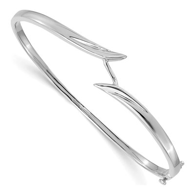 14K White Gold Hinged Oval Bangle Bangle Mounting