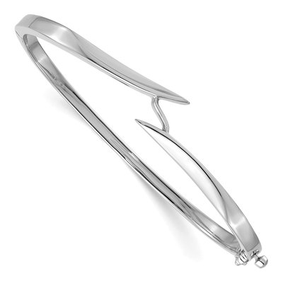 14K White Gold Hinged Oval Bangle Bangle Mounting