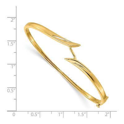 14K Yellow Gold Hinged Oval Bangle Bangle Mounting – view 3