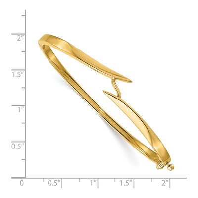 14K Yellow Gold Hinged Oval Bangle Bangle Mounting – view 3