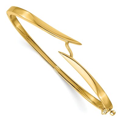14K Yellow Gold Hinged Oval Bangle Bangle Mounting