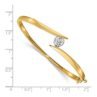 14K Two-Tone Gold Hinged Bangle Bangle Mounting – view 2