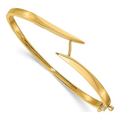 14K Two-Tone Gold Hinged Bangle Bangle Mounting – view 3