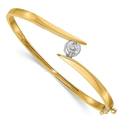 14K Two-Tone Gold Hinged Bangle Bangle Mounting